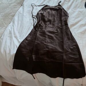 Reformation Chocolate Backless Dress